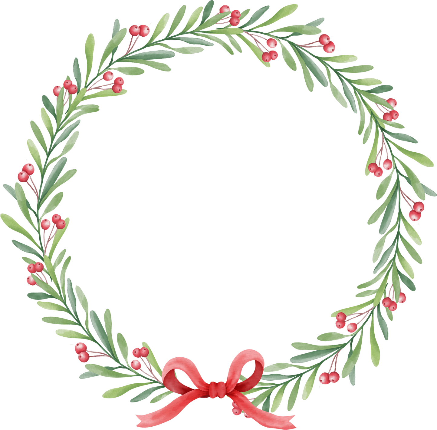 Watercolor Christmas Wreath